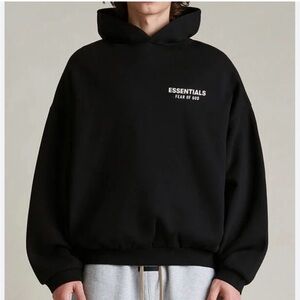 Essentials Fear of God Black Hoodie - Small